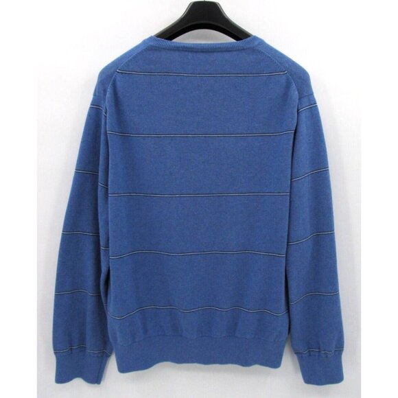 Nautica Sweater Mens XL Blue Striped Long Sleeve V-Neck Pullover Casual Preppy - Picture 2 of 11